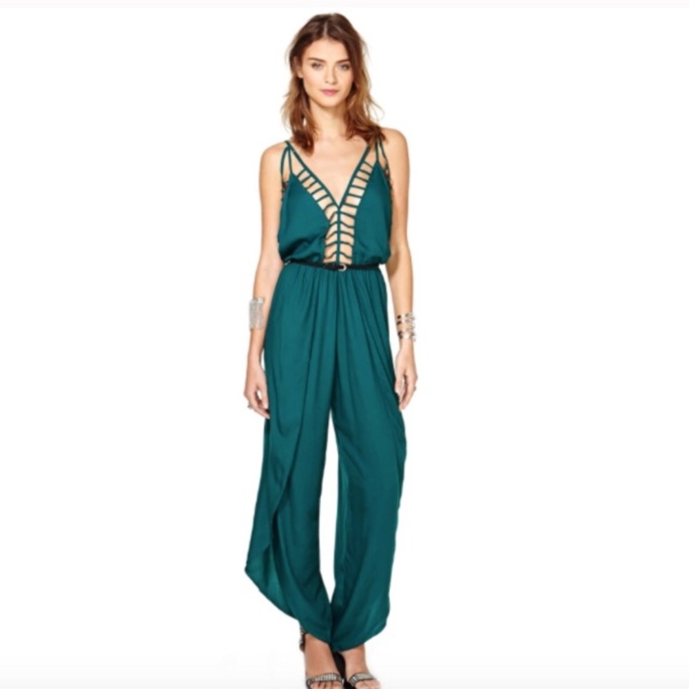FINAL PRICE Indah Halter Jumpsuit w Side Slit Pant